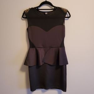 Twik Black Peplum Cocktail Dress